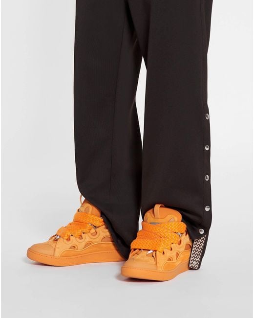 Lanvin Orange Logo-Laced Casual Sneakers for men