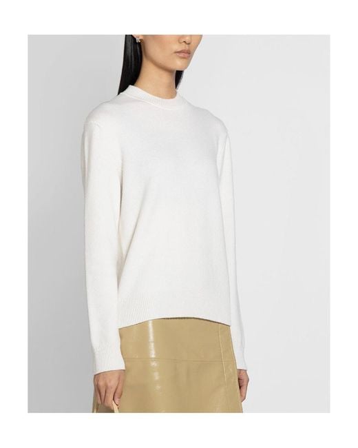 Bottega Veneta White Crewneck Long-Sleeved Jumper