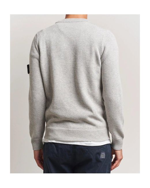 Stone Island Gray Crew-Neck Sweater for men