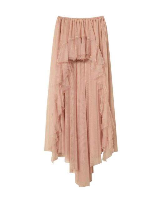 Twinset Pink X Myfo Asymmetric Tulle Skirt