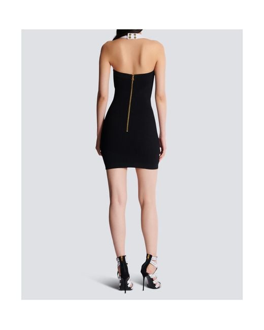 Balmain Black Halterneck Mini Dress
