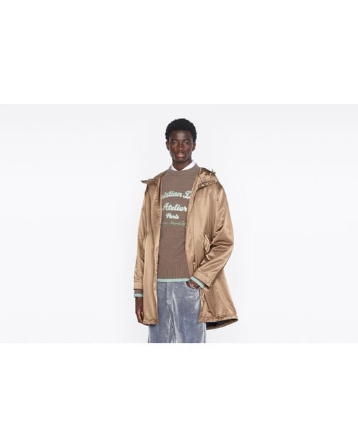 Dior Natural Homme Logo Embroidered High Neck Coat for men