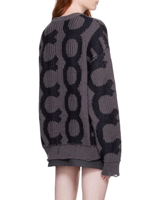 Marc Jacobs Black Distressed Crewneck Jumper