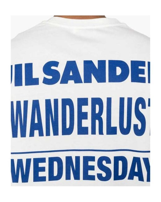 Jil Sander Blue Photograph-Print Long-Sleeve T-Shirt for men
