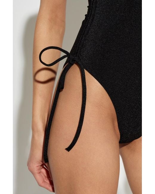 Balmain Black Side-Tie One-Piece Beachwear