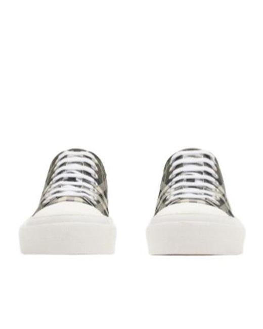 Burberry Multicolor Checked Low-Top Sneakers for men
