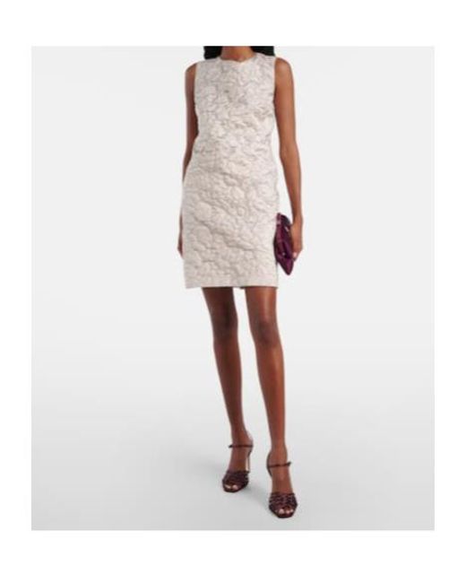 Carolina Herrera Natural Lamé Shift Dress