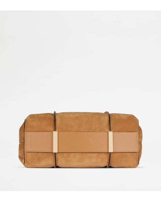 Tod's Brown T-Timeless Suede Shoulder Bag