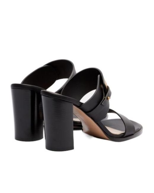 Gianvito Rossi Black Leather Mules