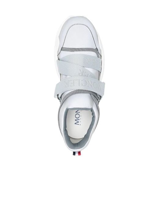 Moncler Gray Down Compassor Low-Top Sneakers