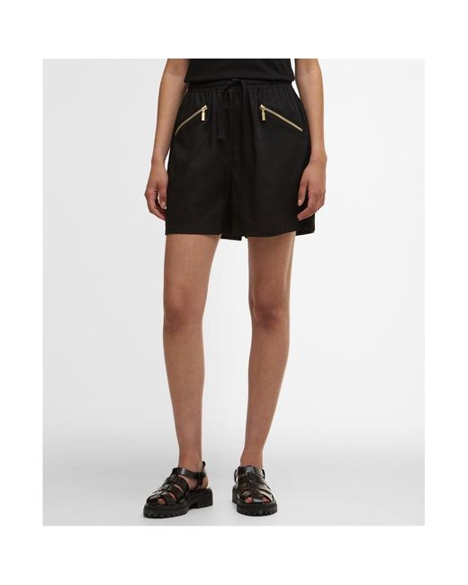 Barbour Black Elastic Waistband Shorts