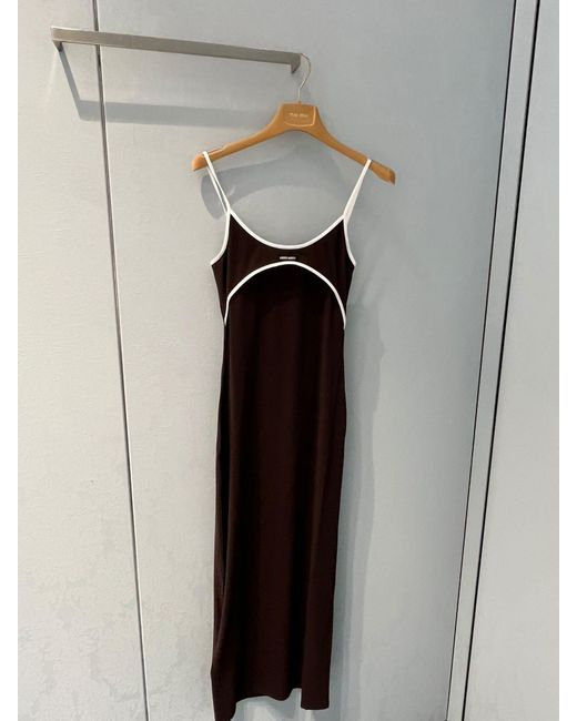 Miu Miu Purple Stretch Jersey Midi-Dress