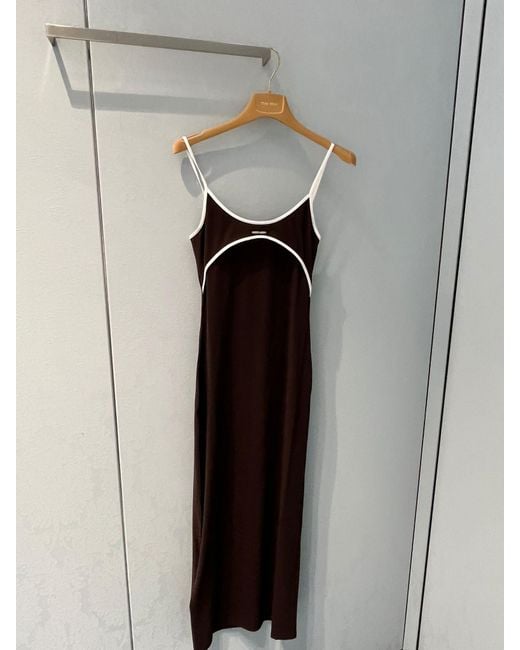 Miu Miu Purple Stretch Jersey Midi-Dress