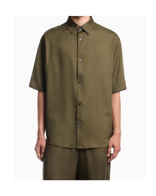 Emporio Armani Green Short-Sleeved Shirt for men