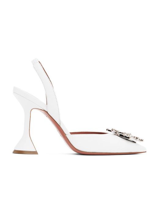 AMINA MUADDI White High-Heeled Shoes With Pointed Heels