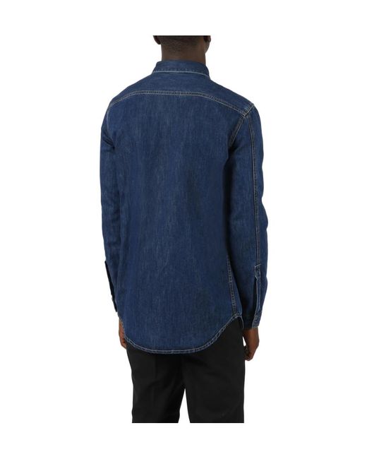 Valentino Blue Buttoned Long-Sleeved Denim Shirt for men