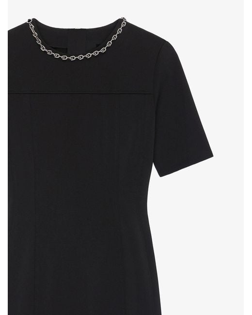 Givenchy Black Punto Milano Dress With Chain Collar