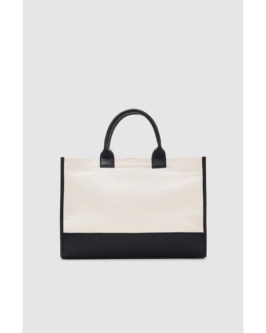 Anine Bing White Lara Logo Tote Bag