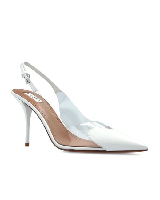 Alaïa White Alaïa Le Coeur Pointed Toe Slingback Pumps