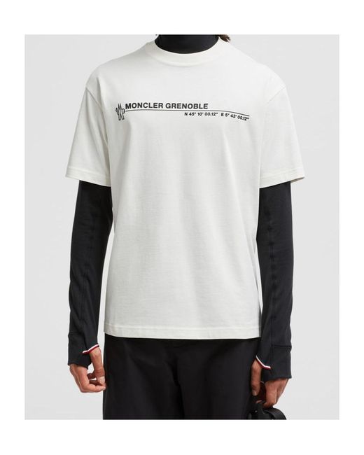 Moncler White Grenoble Regular Fit Crewneck T-Shirt for men