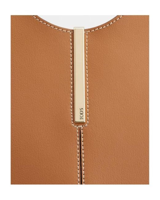 Tod's Brown Logo Engraved Mini Shopping Bag