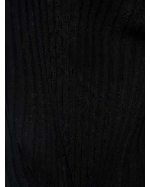 Khaite Black Sigrid Fine Wool Long Dress