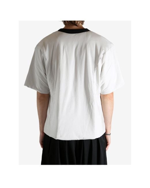 Y-3 Gray 3-Stripes Padded Short Sleeve T-Shirt for men