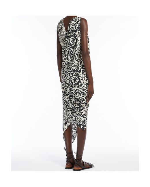 Weekend by Maxmara White Asymmetric Crêpe De Chine Dress