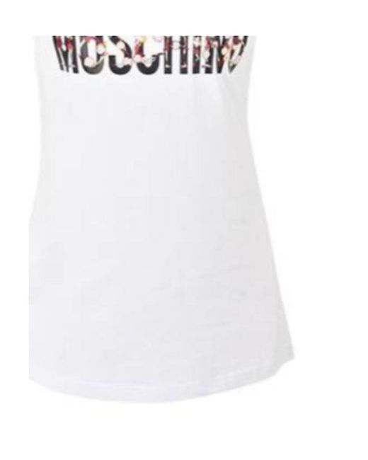 Moschino White Logo Details T-Shirt