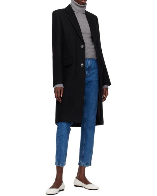 AMI Black Single-Breasted Coat