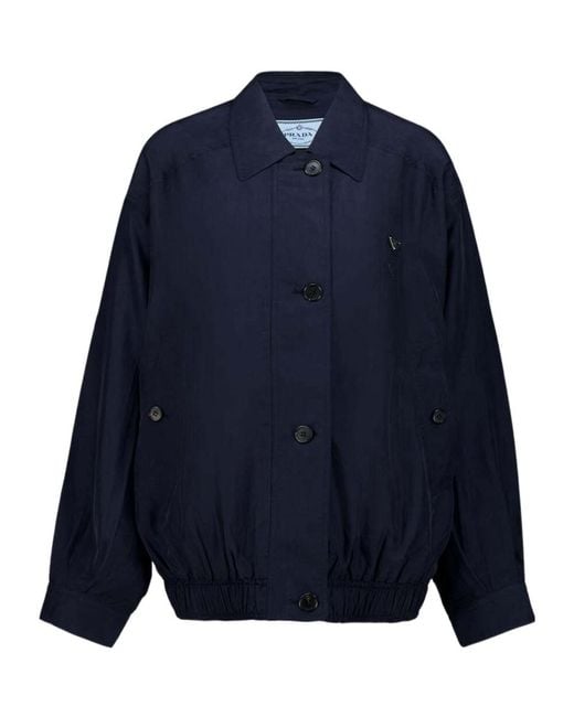 Prada Blue Washed Silk Jacket