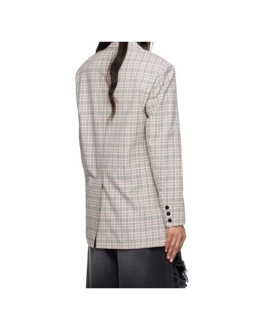 Isabel Marant Gray Plaid Pattern Suit Jacket