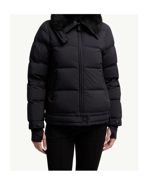 Moncler Black Arabbas Hooded Shearling Down Ski Jacket