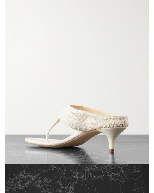 Magda Butrym White Crocheted High-Heeled Sandals