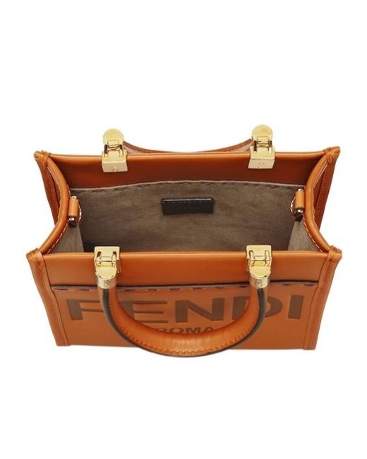 Fendi Brown Sunshine Mini Tote Bag