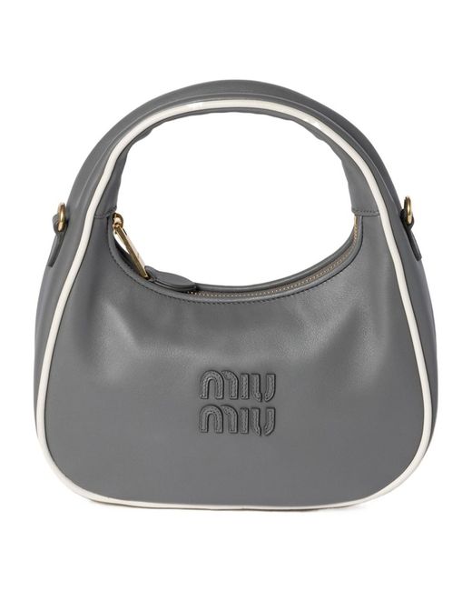 Miu Miu Wander Shoulder Bag in Grey | Lyst UK