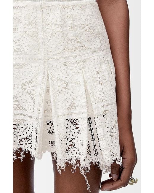 Loewe White Pleated Mini Skirt