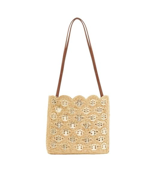 Rabanne Metallic Raffia Shoulder Bag