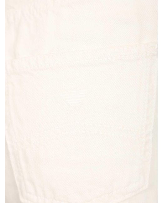 Emporio Armani White High-Rise Wide-Leg Jeans