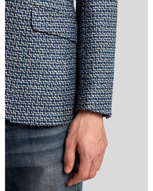 Etro Blue Single-Breasted Tailored Blazer for men