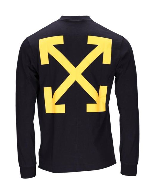 Off-White c/o Virgil Abloh Blue Painting-Print Long-Sleeve T-Shirt for men