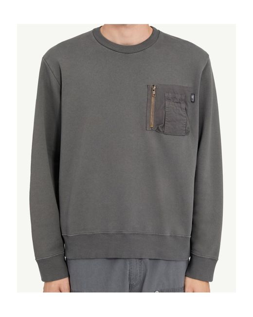 MM6 by Maison Margiela Gray Gabardine Pocket Sweatshirt for men