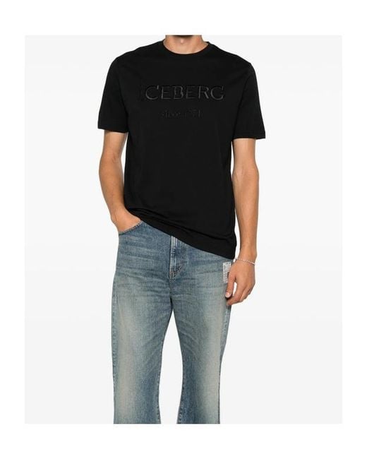 Iceberg Black Short-Sleeved T-Shirt for men