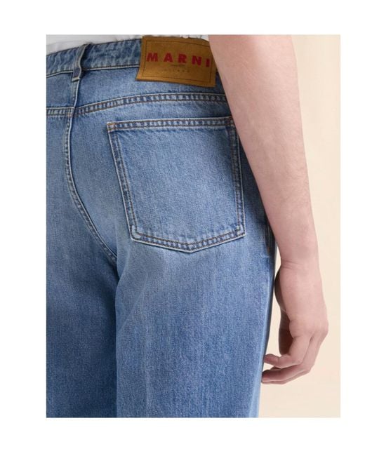 Marni Blue Straight Leg Denim Jeans for men