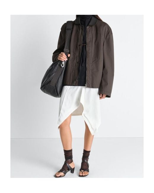 Lemaire Brown Leather Collar Blouson for men
