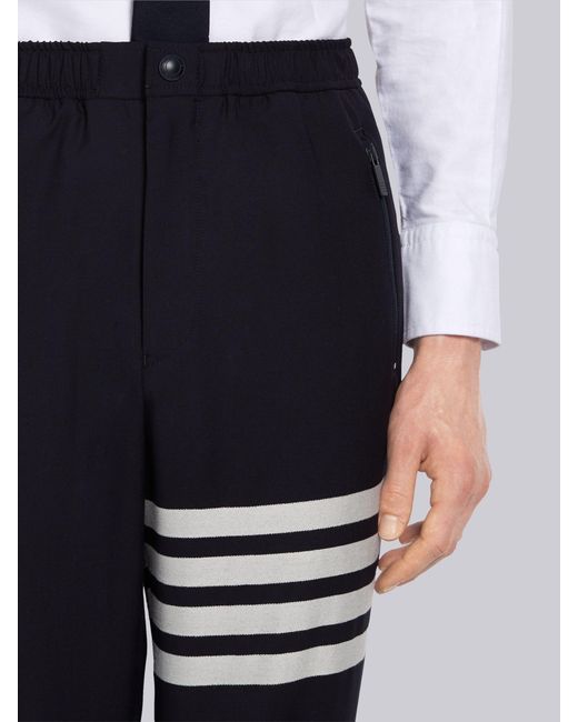 Thom Browne Black Plain Weave Suiting Track Pants for men