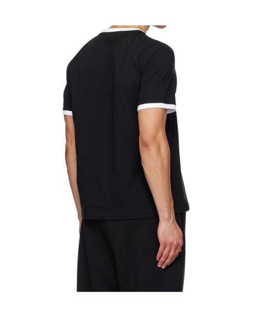 we11done Black Retro Logo Crew Neck T-Shirt for men