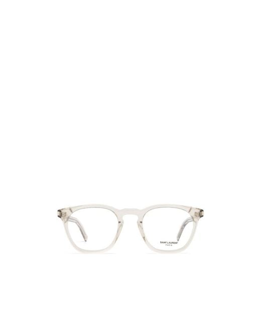 Saint Laurent White Eyewear Round Frame Glasses for men