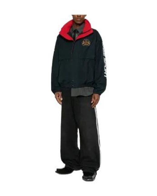 Martine Rose Black Crest-Embroidered Anorak for men