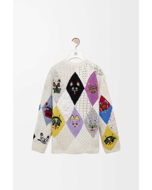 Loewe White X Louis Wain Futuristic Cat Sweater